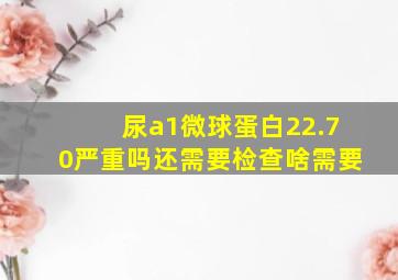 尿a1微球蛋白22.70严重吗还需要检查啥需要