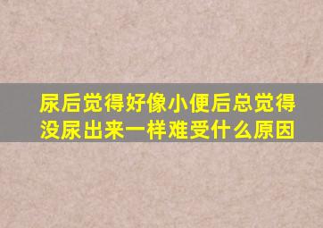 尿后觉得好像小便后总觉得没尿出来一样难受什么原因