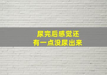 尿完后感觉还有一点没尿出来