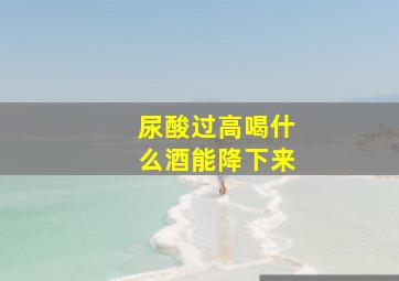 尿酸过高喝什么酒能降下来