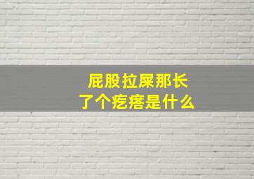 屁股拉屎那长了个疙瘩是什么