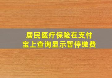 居民医疗保险在支付宝上查询显示暂停缴费