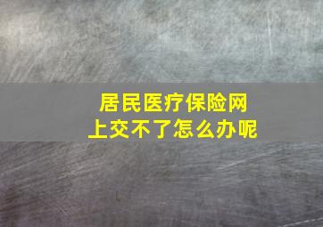 居民医疗保险网上交不了怎么办呢