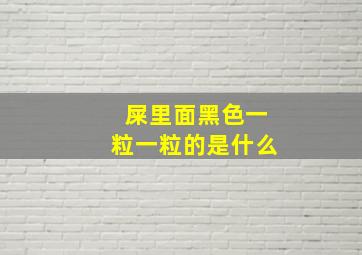 屎里面黑色一粒一粒的是什么