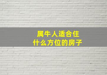 属牛人适合住什么方位的房子