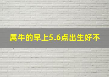 属牛的早上5.6点出生好不