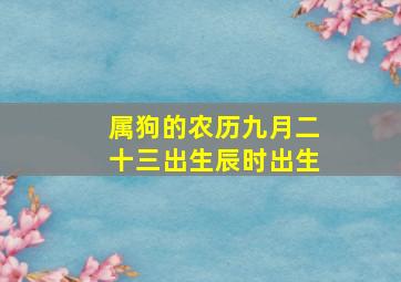 属狗的农历九月二十三出生辰时出生