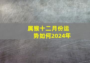 属猴十二月份运势如何2024年