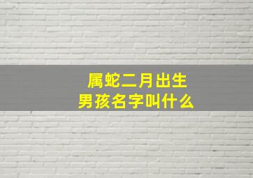 属蛇二月出生男孩名字叫什么