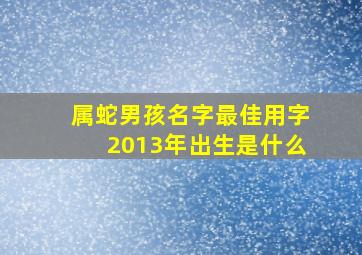 属蛇男孩名字最佳用字2013年出生是什么