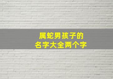 属蛇男孩子的名字大全两个字