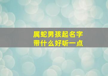 属蛇男孩起名字带什么好听一点