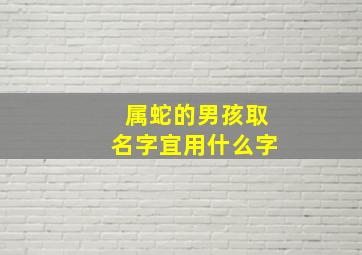 属蛇的男孩取名字宜用什么字