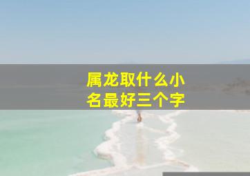 属龙取什么小名最好三个字