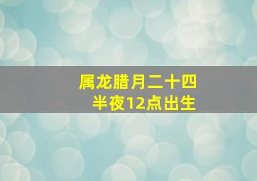 属龙腊月二十四半夜12点出生