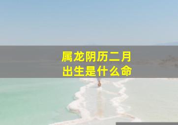 属龙阴历二月出生是什么命