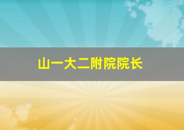 山一大二附院院长