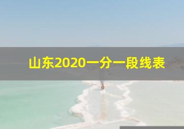 山东2020一分一段线表