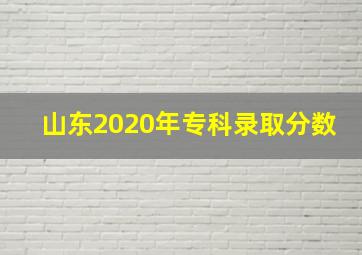 山东2020年专科录取分数