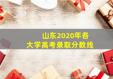 山东2020年各大学高考录取分数线