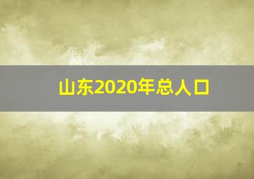 山东2020年总人口