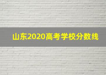 山东2020高考学校分数线