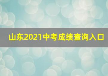 山东2021中考成绩查询入口