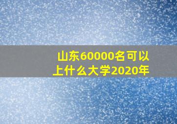 山东60000名可以上什么大学2020年