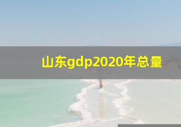 山东gdp2020年总量