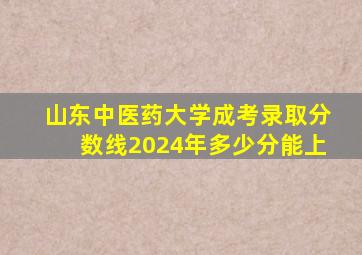 山东中医药大学成考录取分数线2024年多少分能上