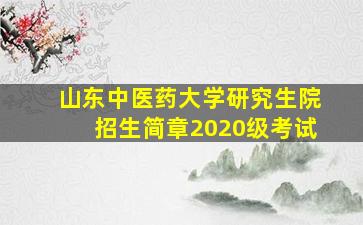 山东中医药大学研究生院招生简章2020级考试