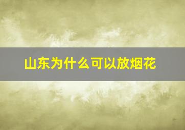 山东为什么可以放烟花