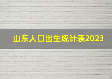 山东人口出生统计表2023