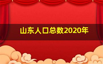 山东人口总数2020年