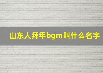 山东人拜年bgm叫什么名字