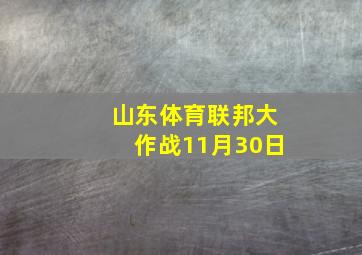 山东体育联邦大作战11月30日