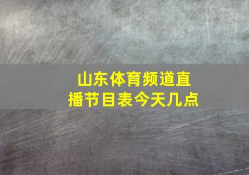 山东体育频道直播节目表今天几点