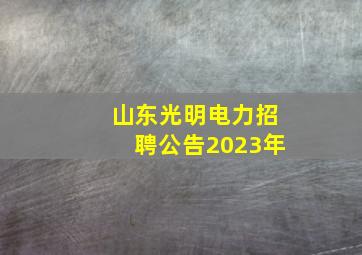 山东光明电力招聘公告2023年