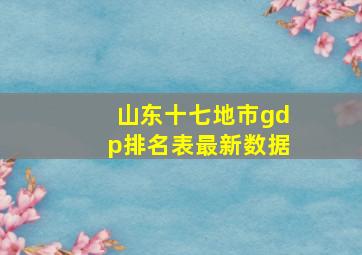 山东十七地市gdp排名表最新数据