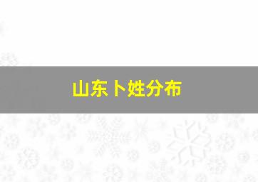 山东卜姓分布