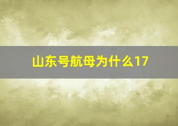 山东号航母为什么17