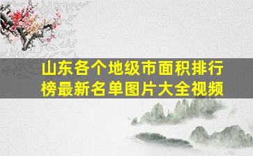 山东各个地级市面积排行榜最新名单图片大全视频