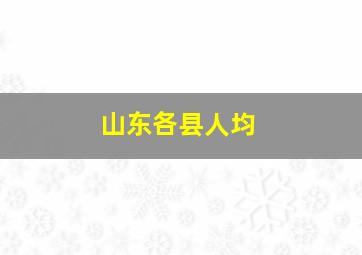 山东各县人均