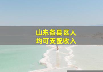 山东各县区人均可支配收入