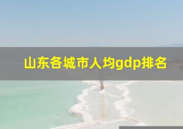 山东各城市人均gdp排名