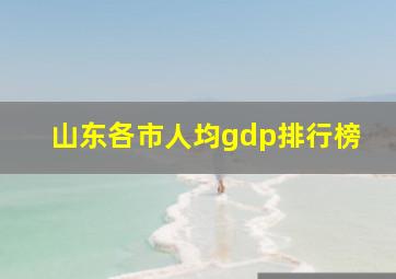 山东各市人均gdp排行榜