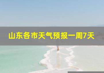 山东各市天气预报一周7天