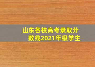 山东各校高考录取分数线2021年级学生