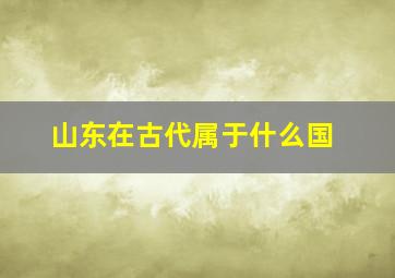 山东在古代属于什么国