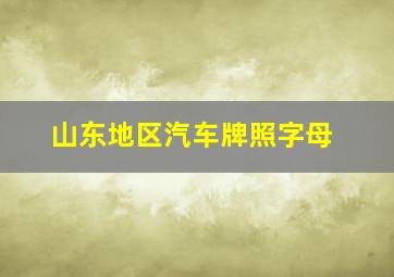 山东地区汽车牌照字母